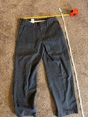 Dockers Mens 32x30 Gray 100% Cotton Flat Front Chino Pants